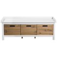 thumbnail image 1 of Manhattan Comfort Banc de Rangement Irving 1.0 en Blanc et Naturel, 1 of 4
