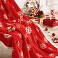 thumbnail image 4 of Christmas Sherpa Throw Blanket ，Christmas Decoration Gift, Fleece, Plush, Warm, Cozy Reversible Microfiber Holiday Blanket White Reindeer, 4 of 9