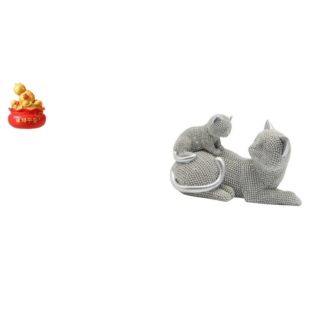 Adorno de cornucopia de gato del tesoro del festival, figura artesanal, estatua de animal para dormitorio, sala de estar, oficina, regalo de inaugurac