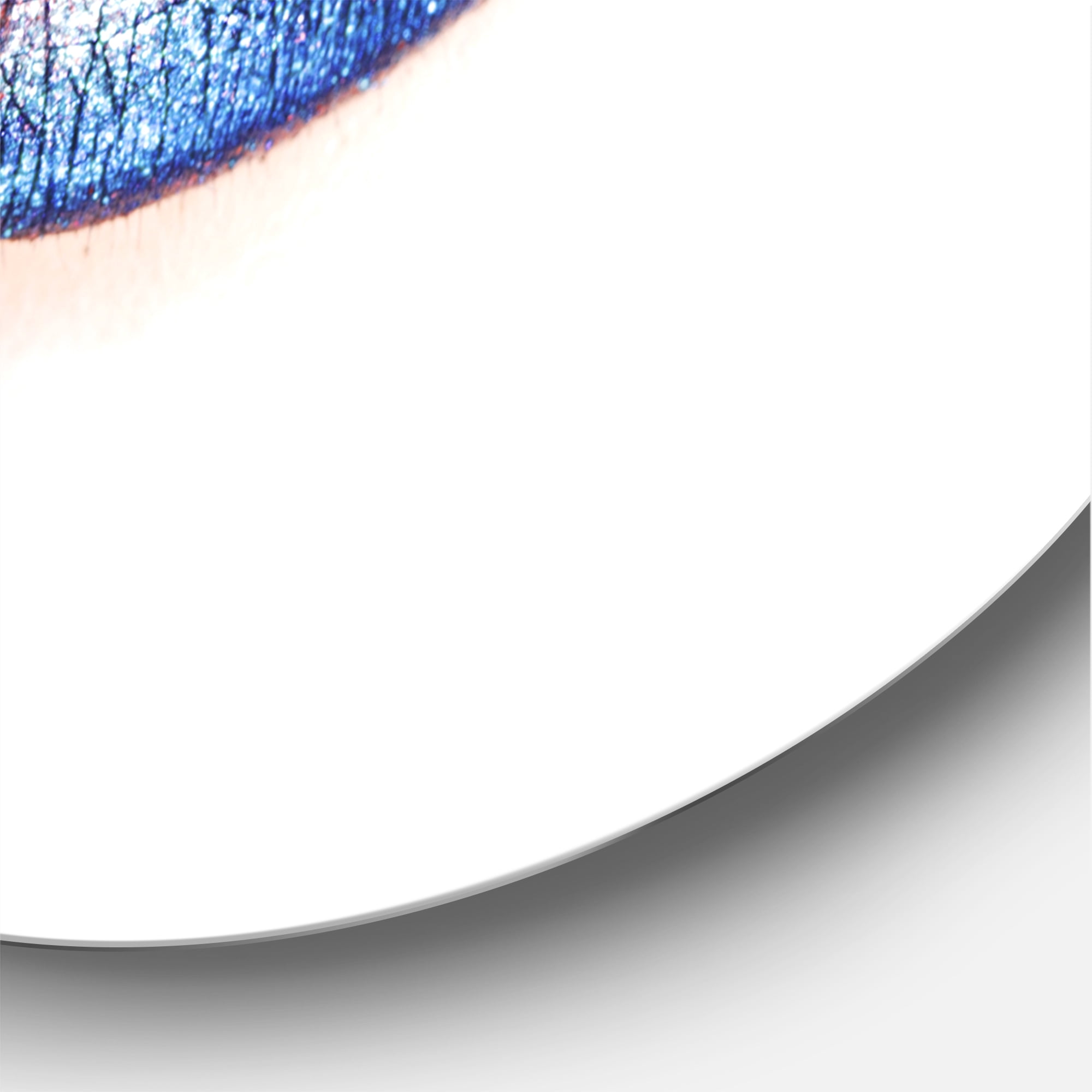 Designart 'Female Lips With Bright Multicolored Lipstick' Modern Circle Metal Wall Art 29x29 - Disc of 29