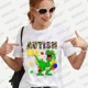 thumbnail image 4 of Camiseta de autismo Rex, camisetas del mes de concientización sobre el autismo, camisetas de dinosaurios, camisetas de manga corta rosa para mujer, camisetas unisex Y2k, ropa para mujer, 4 of 5