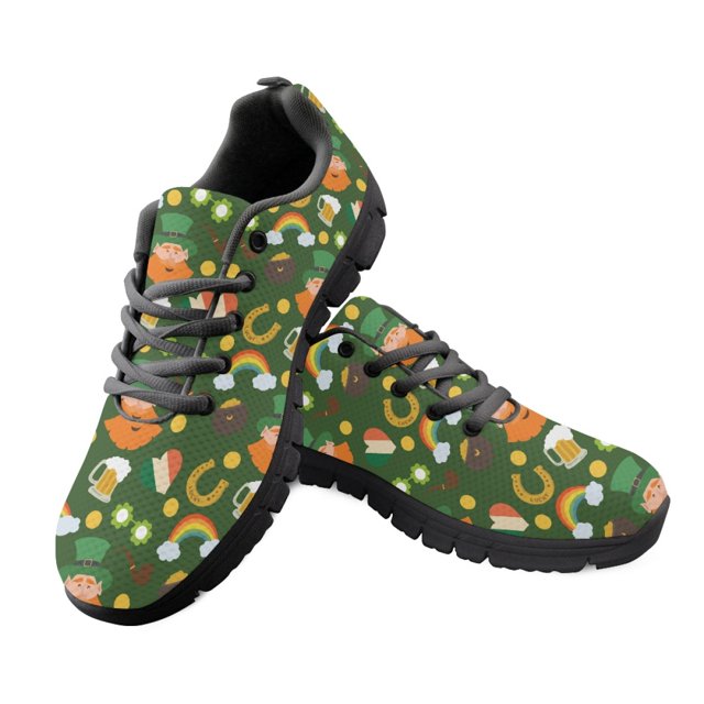 Zapatillas planas con diseño de marca de duende irlandés, regalo del Día de San Patricio, elegantes zapatos casuales con cordones, zapatos deportivos cómodos para adolescentes