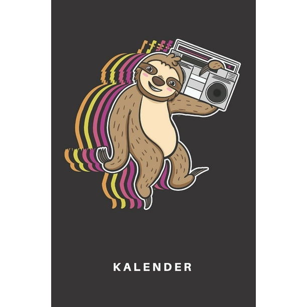Kalender Kalender Notizkalender Schreibkalender Jahreskalender eskalender Din A5 Faultier Faultiere Zoo Tier Tiere Tierpfleger Lustig Australien Selten Faul Radio Musik Stereo Retro Vintage Anlage