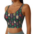 thumbnail image 2 of Fotbe Christmas Trees And Houses Pattern Womens' Sports Bra Longline Wirefree Padded with Medium Support Sports Moisture-Wicking Workou Vest,Tank Top-XX-Large, 2 of 7