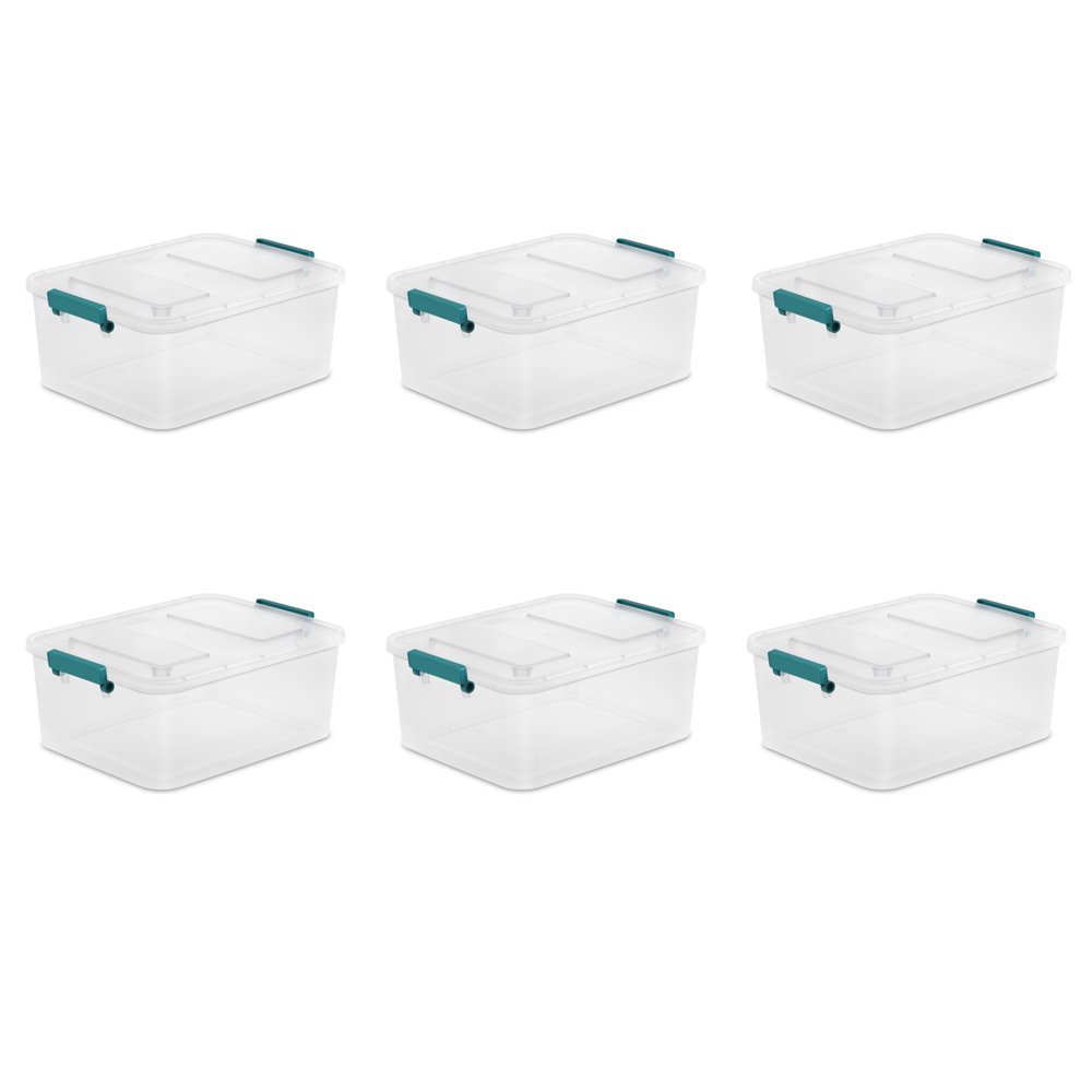 Sterilite 12.7 Qt. Modular Latch Box Clear Set of 6