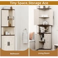 thumbnail image 6 of MIDODO Tall Storage Cabinet, Corner Cabinet Organizer with Barn Doors and Adjustable Shelves, Home farmhouse bookshelf Cabinet for Bathroom, Living room, 6 of 6