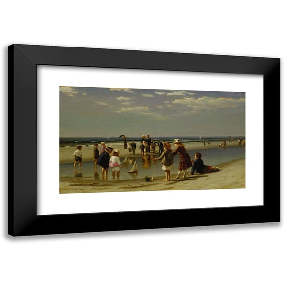 Samuel S. Carr 14x10 Black Modern Framed Museum Art Print Titled - Small Yacht Racing (1881)