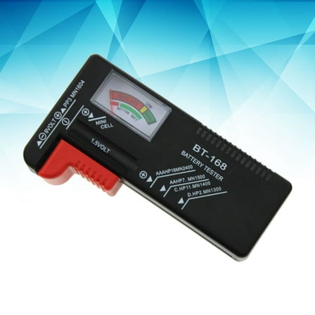 PBPBOX DC Voltage Tester Battery Tester Plastic Black for Home Use 1Pcs