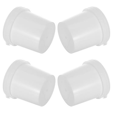 MLINS 4pcs White Plastic Bucket with Lid Food Storage Bucket Containers All Purpose Pail for Multipurpose Paint Water Projects Garage Organization 500ml