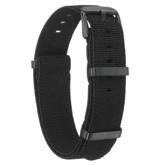 Uxcell Elastic Nylon Watch Band 18mm One-Piece French Watch Strap Waterproof Replacement Wristwatch Strap with Black Buckle for Men Women, Black