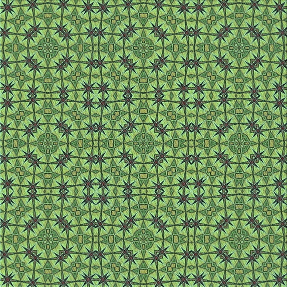 Ahgly Company Indoor Square Patterned Medium Forest Green Area Rugs, 4' Square