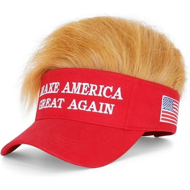 Trump Hat with Hair,Donald Trump Make America Great Again Wig Hat Embroidered Ultra Adjustable MAGA Baseball Cap