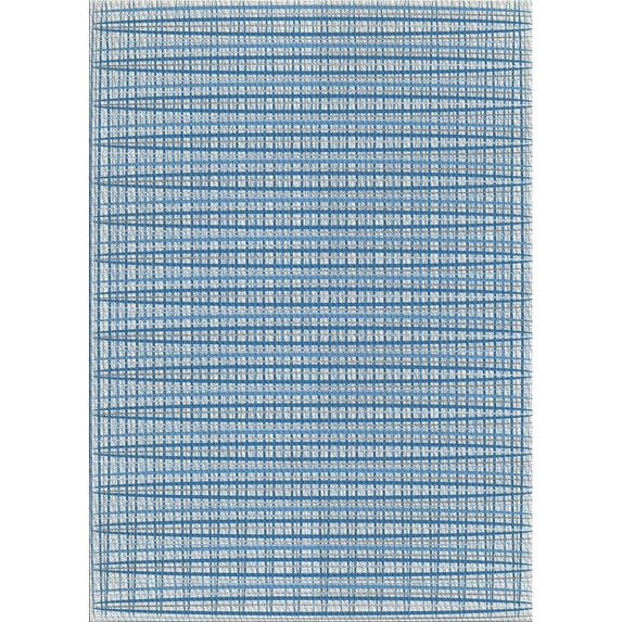Ahgly Company Machine Washable Indoor Rectangle Transitional Coral Blue Area Rugs, 2' x 4'