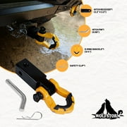 WOLFSTORM 2" Tow Shackle Hitch Receiver Heavy Duty 3/4" D-Ring Recovery For Truck Jeep SUV
