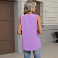 thumbnail image 3 of longantii Tank Tops for Women Summer Sleeveless Loose Fit V Neck Button Down T Shirts Basic Tee Casual Loose Trendy Clothes 2026 Light Purple S, 3 of 4