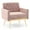 Pink, variant on Giantex Mid-century Upholstered Accent Chair, Modern Leisure Velvet Sofa w/Adjustable Foot Pads (1, Dark Green)