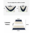 thumbnail image 6 of Waterfall Valances for Windows, Navy Beige Striped Kitchen Sheer Valance Curtains, Gradient Geometric Blue White Rod Pocket Elegant Swag Valances for Living Room Bedroom, 47.2"x38.5", 2 Panel, 6 of 8