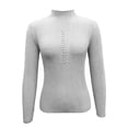 thumbnail image 4 of TRUBKH Fall Outfits for Women Mock Neck Top Long Sleeve Flowy Top Solid Tops Pullover Top Womens Thermal Tops Lightweight Sweater Oversized Sweaters for Women Fall Tops for Women White XL, 4 of 6