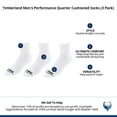 thumbnail image 4 of Timberland  Performance Quarter Cushioned Socks (3 Pack) (Men), 4 of 4