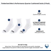 Timberland Performance Quarter Cushioned Socks (3 Pack) (Men)