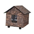thumbnail image 4 of Caseta para gatos de exterior, casa para mascotas, cálida, aislada, impermeable, tienda de campaña para perros pequeños Marrón, 4 of 8