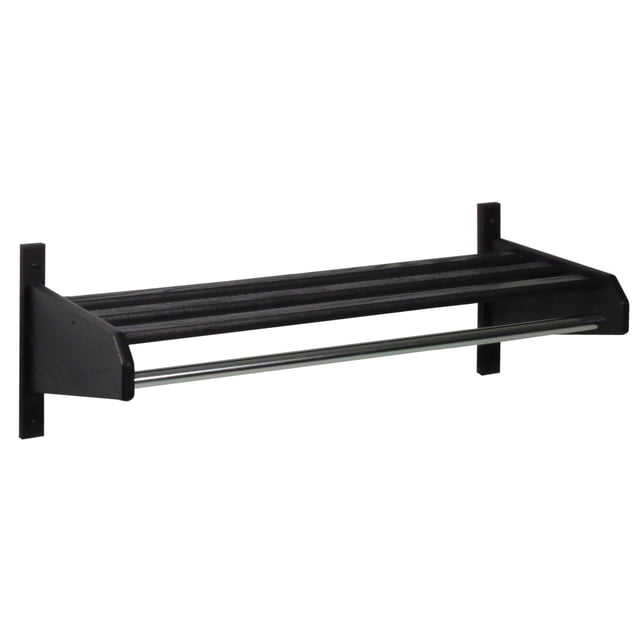 Perchero de madera para abrigos y sombreros de roble de 34 ", barra de 1" de diámetro, negro Wooden Mallet 32SCRBK