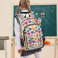 thumbnail image 7 of FORMRS Kids Backpack for School Unisex 17" Casual Bookbag Travel Daypack with Compartment Pockets, Colorful Abstract Flowers, 7 of 7