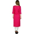 thumbnail image 2 of Bimba Women Rayon Kurta Kurti 3/4 Sleeve Indian Casual Clothing Long Blouse, 2 of 7
