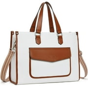 BOSTANTEN Laptop Tote Bag for Women Canvas Work Bag Professional 15.6 inch Briefcase Large Handbag Slim Business Office