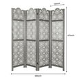 thumbnail image 5 of Fionafurn 4 Panel Carved Room Dividers Folding Screen Freestanding Wooden Room Separation,Gray, 5 of 8