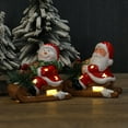 thumbnail image 3 of Dserfhy Christmas Santa Sleigh Figurine Light Up Ceramic Santa Claus Statue LED Tabletop Ornament for Holiday Shelf Fireplace Mantel Indoor Home Decor, 3 of 7