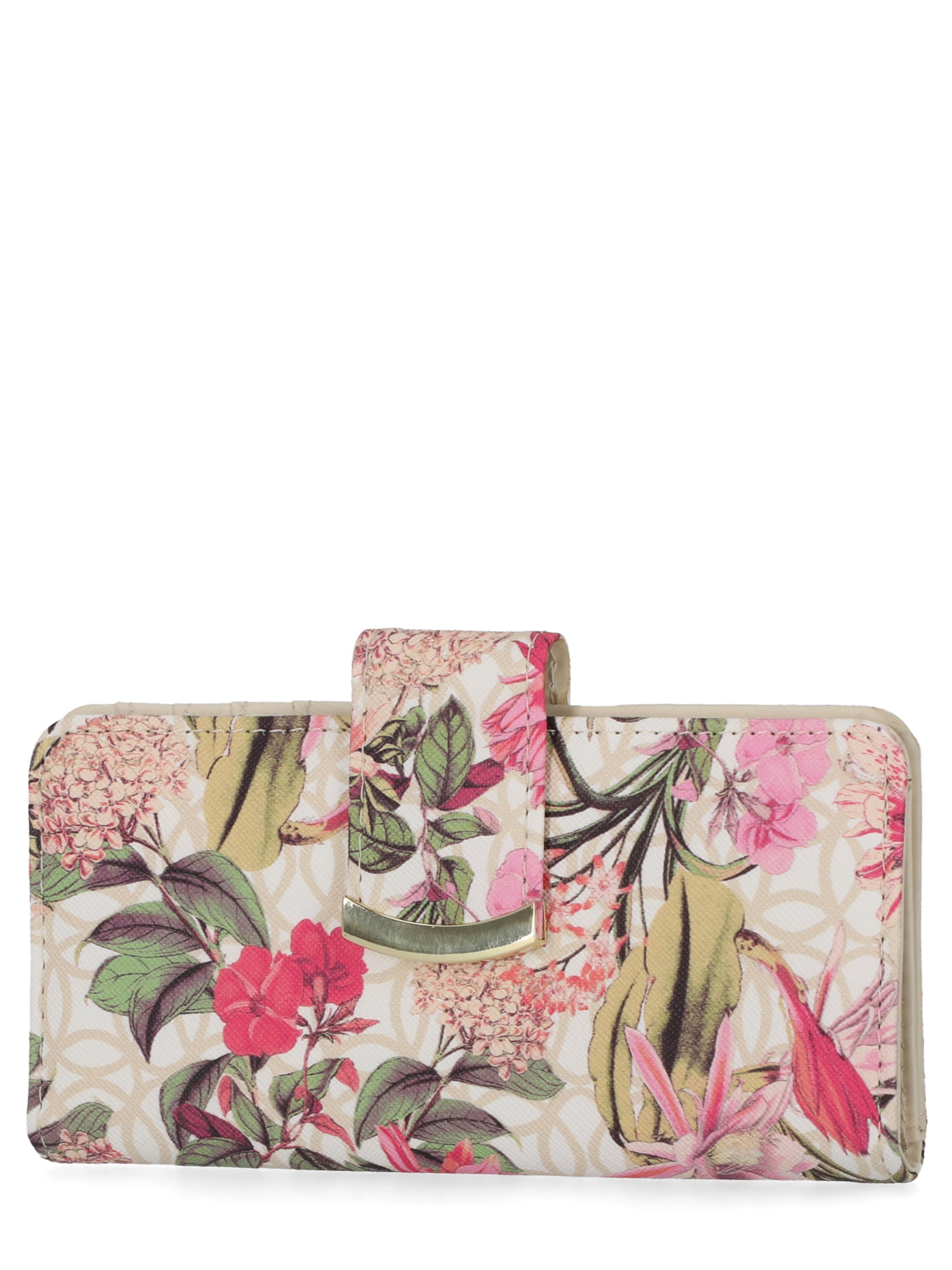 Time and Tru Women's Alexandra Slim Wallet Vinyl Floral Status Print