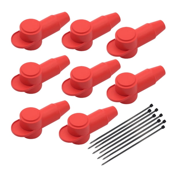 Protector de terminales de silicona genérico para camiones, 8 piezas Rojo