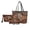 Brown-Elephant Floral Print, variant on LedBack Owl Flower Printed Tote Bag Set with Wristlet Wallet Cosmetic Bag Lightweight Top Handle Handbag Totes Make Up Purses Leather Wallet for Travel, Brown
