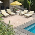 thumbnail image 2 of SUNDEREY 8’X10’Outdoor Rug for Patio,Waterproof Beach Mats, Rainbow Plastic Straw Outdoor Rugs for RV Patio Deck Beach Porch Backyard,Khaki, 2 of 9
