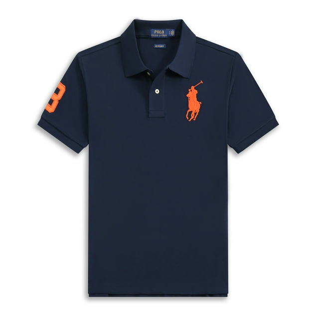 Short Sleeve Polo Shirt Men's Loose Plus Size Lapel Solid Color Cotton Embroidered Shirt