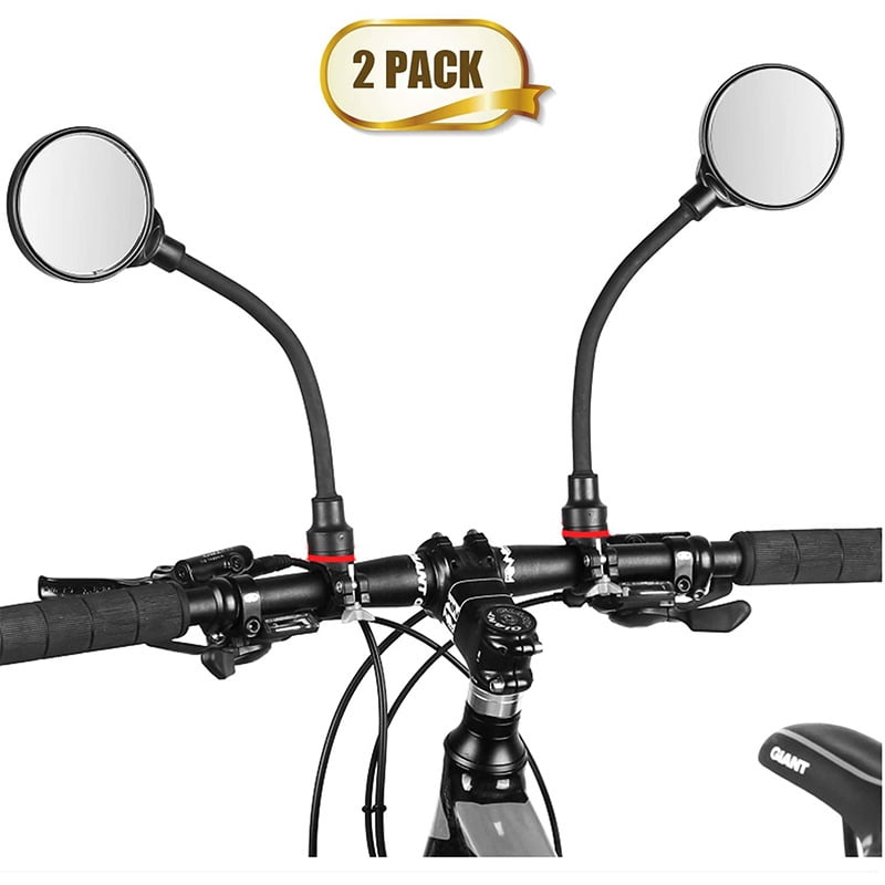 HOMEE Bike Mirror 2 Pack Rear View Mirror 360°Rotatable Shockproof Adjustable Handlebar Bicycle Rearview Mirrors for Mountain Road Bike Electric Bicycle 