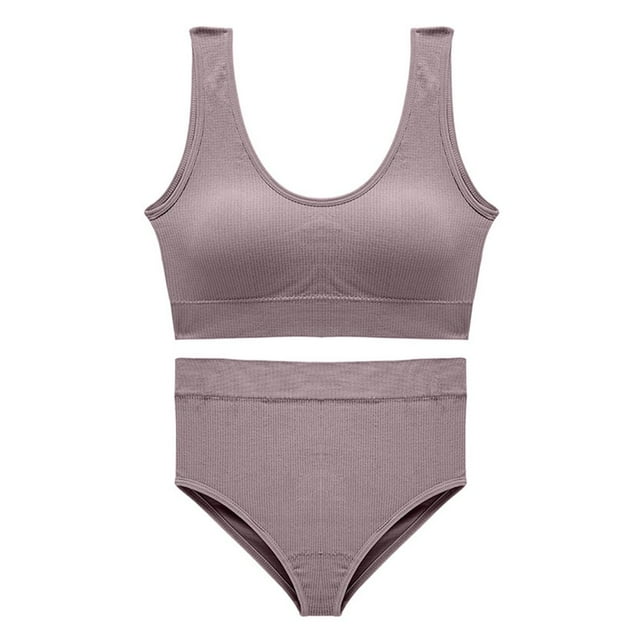 Women Bra Set 1 Set Women Bra Set No Rims Soft Comfortable Push Up Lady Brassieres Seamless Tops Set for Daily Wear