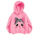 thumbnail image 2 of SGFCWSX Girls Fleece Sweatshirt Thermal Sweatshirts Kids Fashion Print Hoodies Pink Size 7 Years, 2 of 3