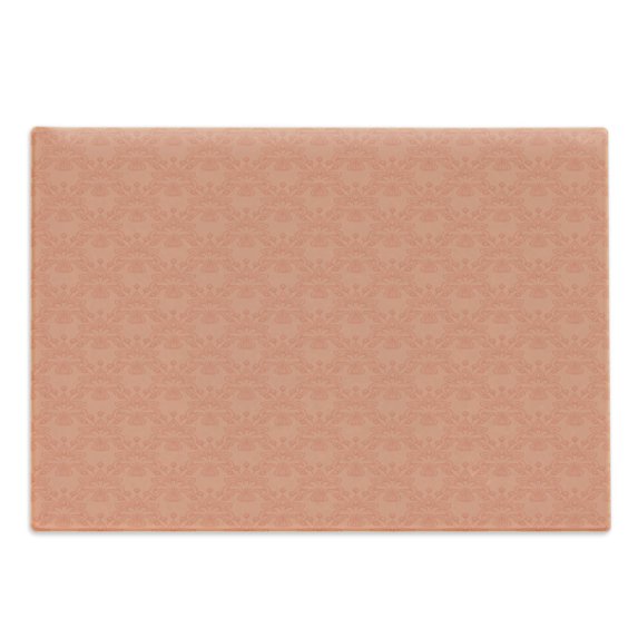 Peach Cutting Board, Flower Ornate Pattern Nature Inspired Image with Soft Color Spring Summer Foliage Print, Decorative Tempered Glass Cutting and Serving Board, Large Size, Peach, by Ambesonne