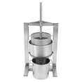 thumbnail image 5 of Large Manual Stainless Steel Fruit Press Extractor with Adjustable Press Bar, Hydraulic Jack, and Splash-proof Bucket for Juice and Honey, 5 of 6