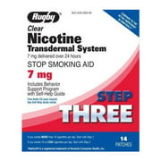 3 Pack Rugby Nicotine Transdermal System Step Three 7mg Patches 14 Each