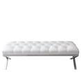 thumbnail image 3 of Armen Living Milo Banc de Chambre Moderne en Faux Cuir Blanc, 3 of 5