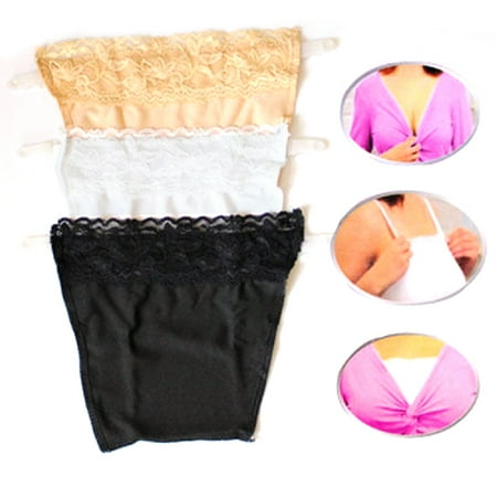 

Party Yeah Cleavage Safe Snap-On Mock Camisole Lace Breathable Stretchy for Women 3Pcs