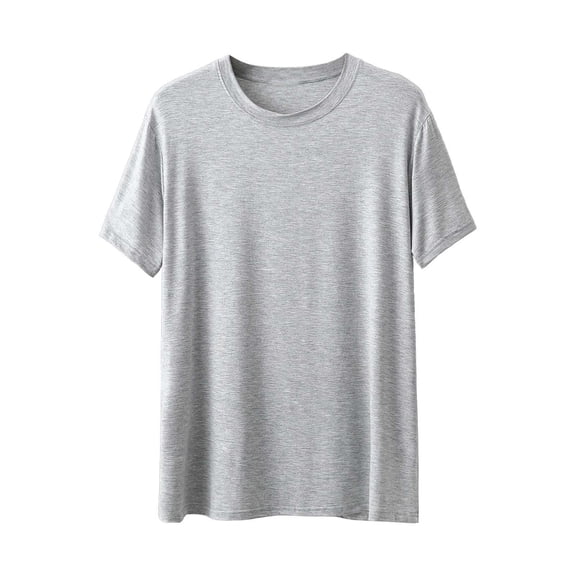 Erwazi Men's Modal T-Shirt Solid Color Crew Neck Short Sleeve Loose Casual Trendy Sports Top