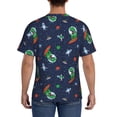 thumbnail image 3 of Vsdgher Dinosaur Astronaut Print Men's Dry Fit Mesh Athletic Shirts Moisture Wicking Tennis T-Shirt Tops, 3 of 9