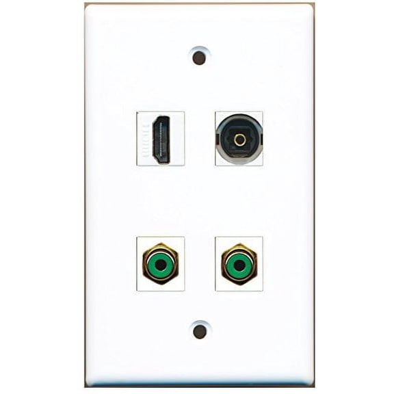 RiteAV - 1 Port HDMI 2 Port RCA Green 1 Port Toslink Wall Plate