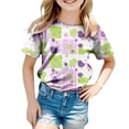 thumbnail image 4 of UngA Girls Easter Shirt Graphic Tees for Kids Tops Bunny Short Sleeve Toddler Girl T Shirts (Purple,2-3 Years), 4 of 6