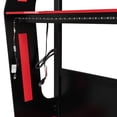 thumbnail image 5 of Harper & Bright Designs Full Size Gaming Bunk Bed with Desk and LED, Wood Gaming Loft Bed Frame with Storage Shelves and USB Charging Ports, Red, 5 of 20