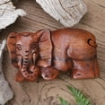 thumbnail image 6 of NOVICA Wood puzzle box, 'Staring Elephant', 6 of 7